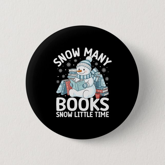 Christmas Reading Snowman So Many Books Men Women  Knapp (Framsida)