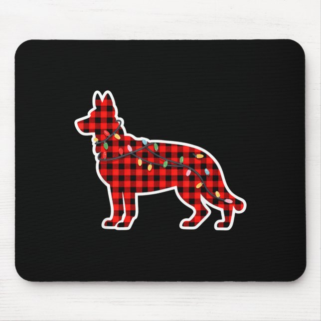 Christmas Red And Black Buffalo Plaid German Sheph Musmatta (Framsidan)