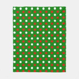Christmas - Red and White Polka Dots Pattern   Fleecefilt