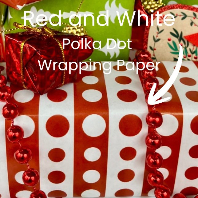 Christmas Red and White Polka Dots Presentpapper (Skapare uppladdad)