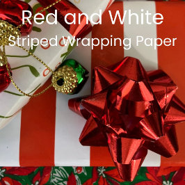 Christmas Red and White Striped Presentpapper