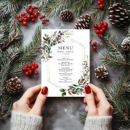 Christmas Red Berries Winter Greenery Wedding Meny