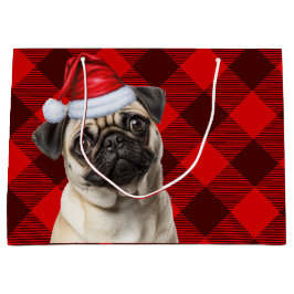 Christmas Red Buffalo Plaid Pug Dog Lover