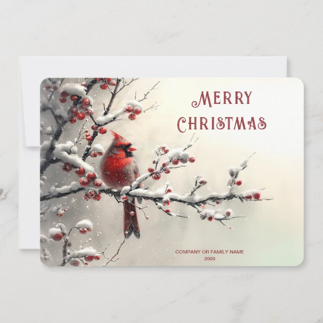 Christmas Red Cardinal Holiday Card Julkort (Framsida)