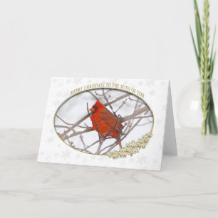 CHRISTMAS - RED CARDINAL/ SNÖ - till er båda Helgkort