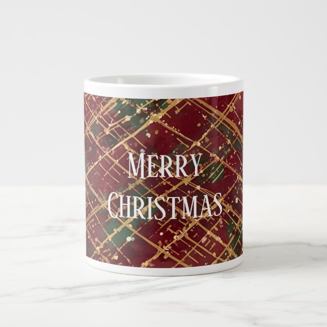 Christmas, Red Gold Green ,White Merry Christmas G Jumbo Mugg (Framsidan)