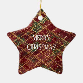 Christmas, Red Gold Green ,White Merry Christmas Julgransprydnad Keramik