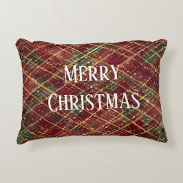 Christmas, Red Gold Green ,White Merry Christmas Prydnadskudde