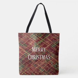 Christmas, Red Gold Green ,White Merry Christmas Tygkasse