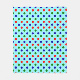 Christmas - Red, Green & Blue Polka Dots Pattern   Fleecefilt