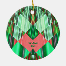 ~ CHRISTMAS Red Green Shades 2024 Julgransprydnad Keramik