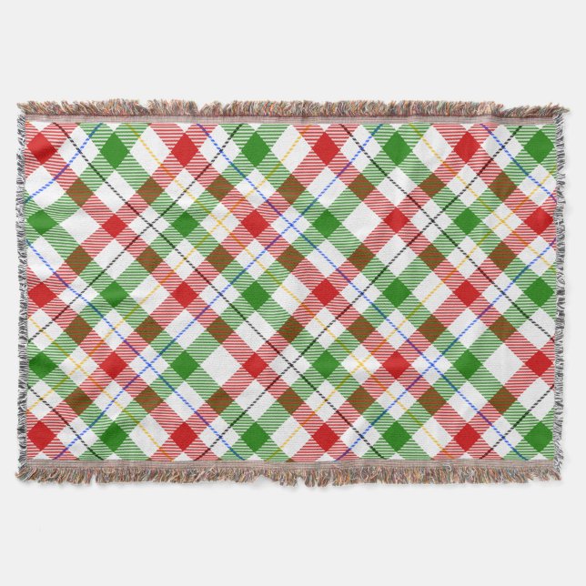 Christmas Red Green White Flannel Plaid Design  Filt (Framsidan)