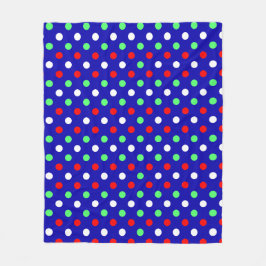 Christmas - Red, Green & White Polka Dots Pattern  Fleecefilt