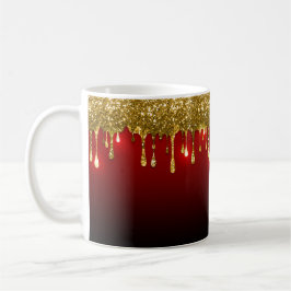 CHRISTMAS RED MED GULD HELGDAG DRIP MÖNSTER KAFFEMUGG