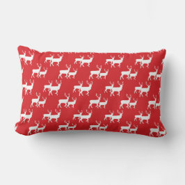 CHRISTMAS RED MED WHITE REINDEER LUMBARKUDDE
