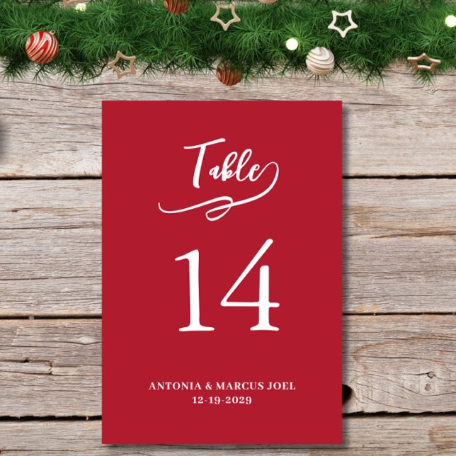 Christmas Red Wedding Table number Card Bordsnummer (Skapare uppladdad)