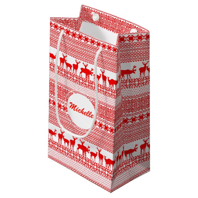 CHRISTMAS REIN HJORT LAPLAND MÖNSTER S Gift Bag (Framsidan Vinklad)