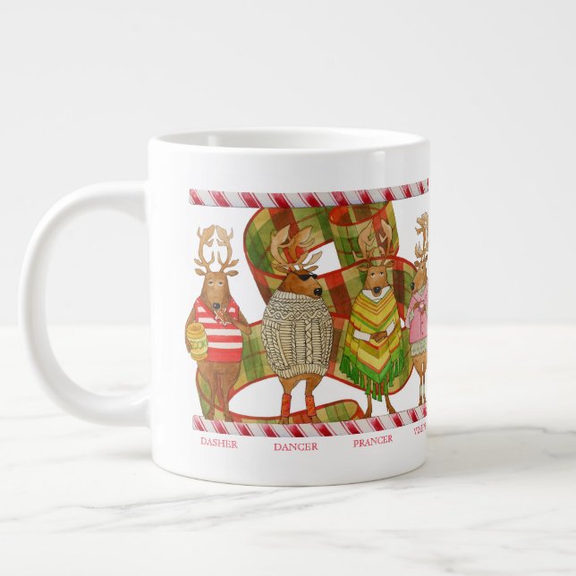 CHRISTMAS REINDEER Big White Mugg Jumbo Mugg (Vänster)