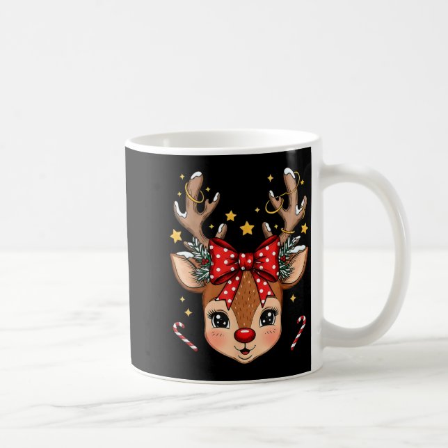 Christmas Reindeer Boy Girl Kid Holiday Deer Coupl Kaffemugg (Höger)