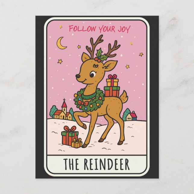 Christmas Reindeer  Helg Vykort (Framsida)