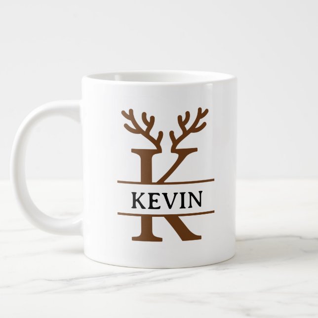 Christmas Reindeer holiday Mug, Custom winter  Jumbo Mugg (Vänster)