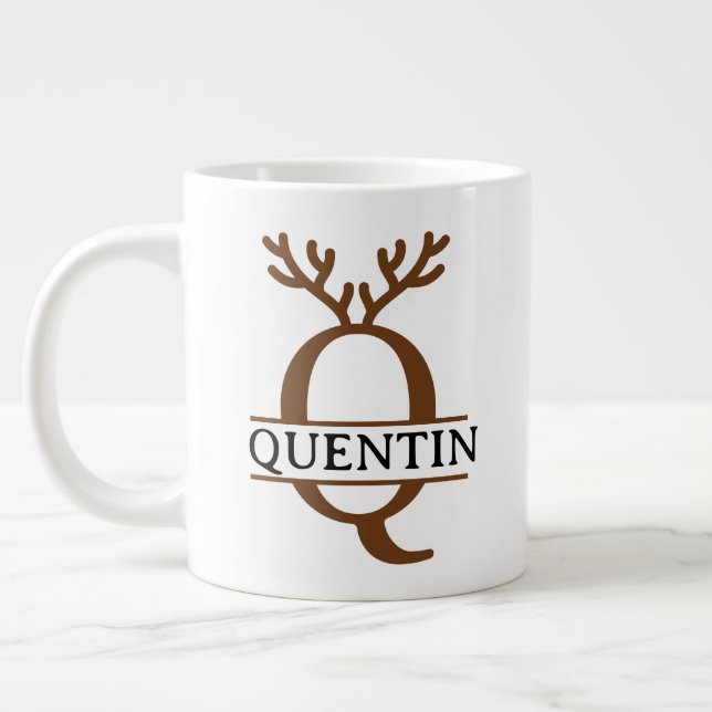 Christmas Reindeer holiday Mug, Custom winter  Jumbo Mugg (Vänster)