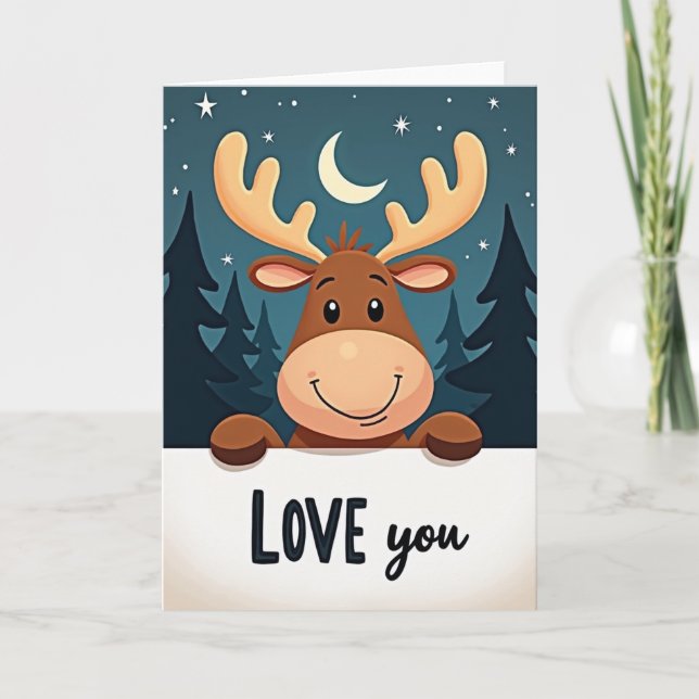 Christmas Reindeer Love Card Kort (Framsida)