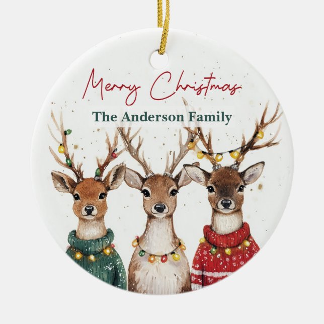 Christmas Reindeer Ornament | Custom Name (Framsidan)