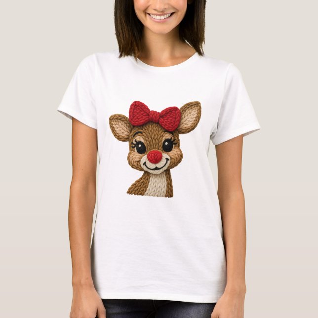 Christmas Reindeer Shirt – Cute Rudolph-Inspired  T (Framsida)