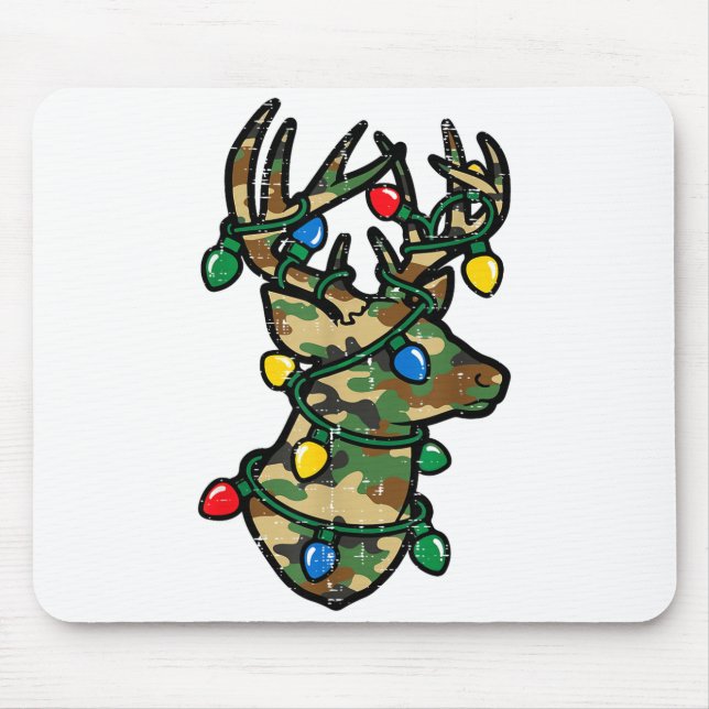 Christmas Reindeer Silhouette Camo Xmas Lights Men Musmatta (Framsidan)