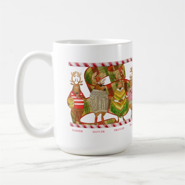 CHRISTMAS REINDEER Tall White Mugg (Vänster)