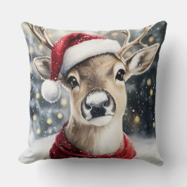 Christmas Reindeer Throw Pillow Kudde