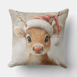 Christmas Reindeer Throw Pillow Kudde