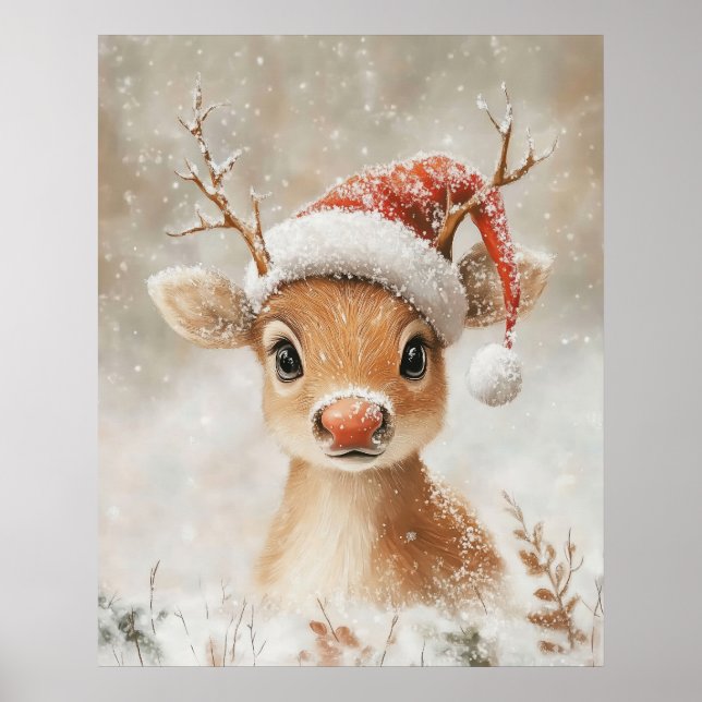 Christmas Reindeer Wall Art Poster (Framsidan)