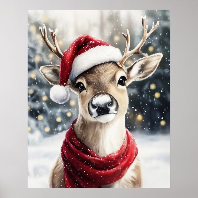 Christmas Reindeer Wall Art Poster (Framsidan)