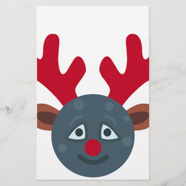christmas rener måne emoji brevpapper (Framsida)