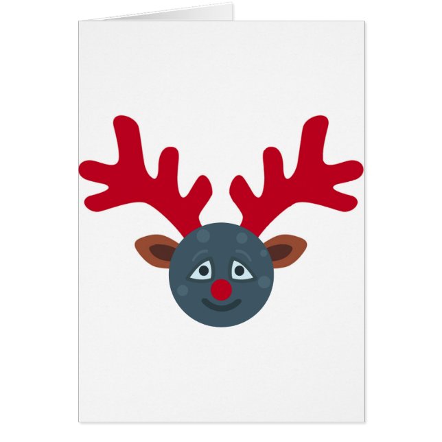 christmas rener måne emoji hälsningskort (Framsidan)