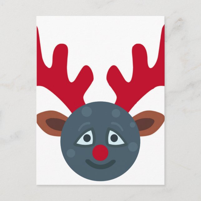 christmas rener måne emoji helg vykort (Framsida)
