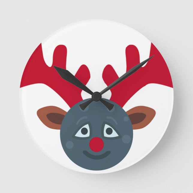christmas rener måne emoji rund klocka (Framsida)