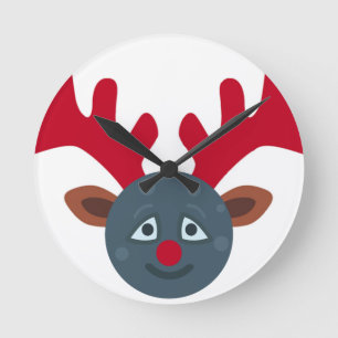 christmas rener måne emoji rund klocka