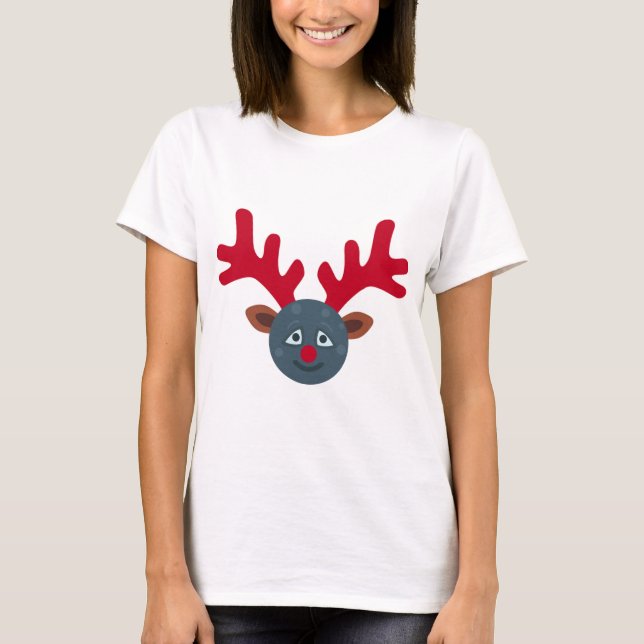 christmas rener måne emoji t-shirt (Framsida)