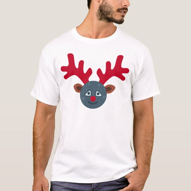 christmas rener måne emoji tee shirt (Framsida)