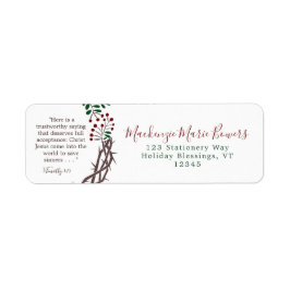 CHRISTmas Returadress för utandning av skript Returadress Etikett