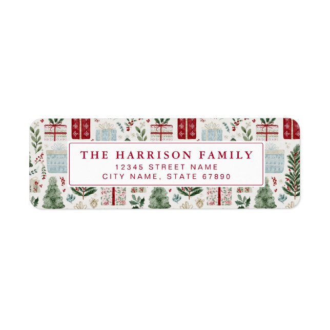 Christmas Return Address Labels Returadress Etikett (Framsidan)