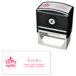 Christmas Return Address Self-inking Stamp Självfärgande Stämpel