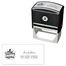 Christmas Return Address Self-inking Stamp Självfärgande Stämpel