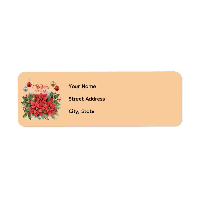 Christmas Return Address Template Returadress Etikett (Framsidan)
