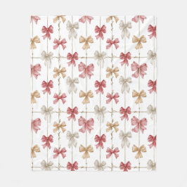 Christmas Ribbon Grid Pattern Fleecefilt