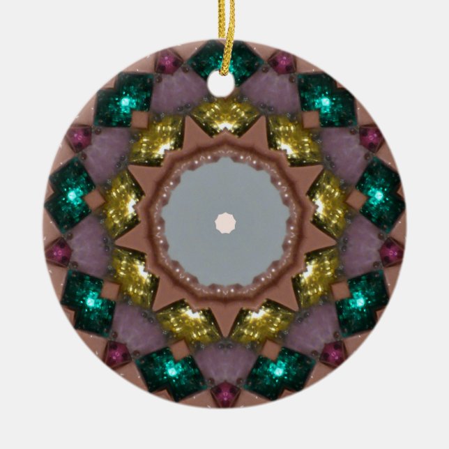 Christmas Riches Fractal Julgransprydnad Keramik (Framsidan)