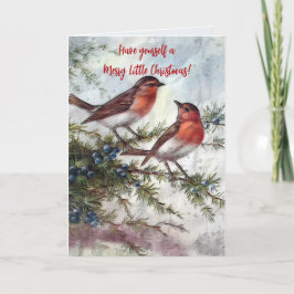 CHRISTMAS ROBINS MILES APART CHRISTMAS CARD TACK KORT